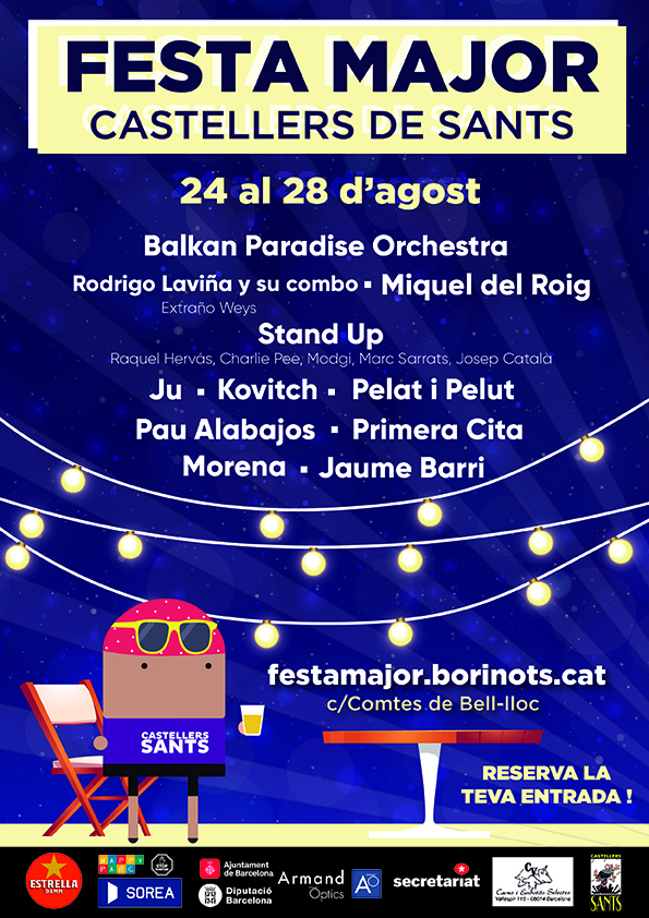 Els Castellers de Sants s’aferren a la música per celebrar la Festa Major
