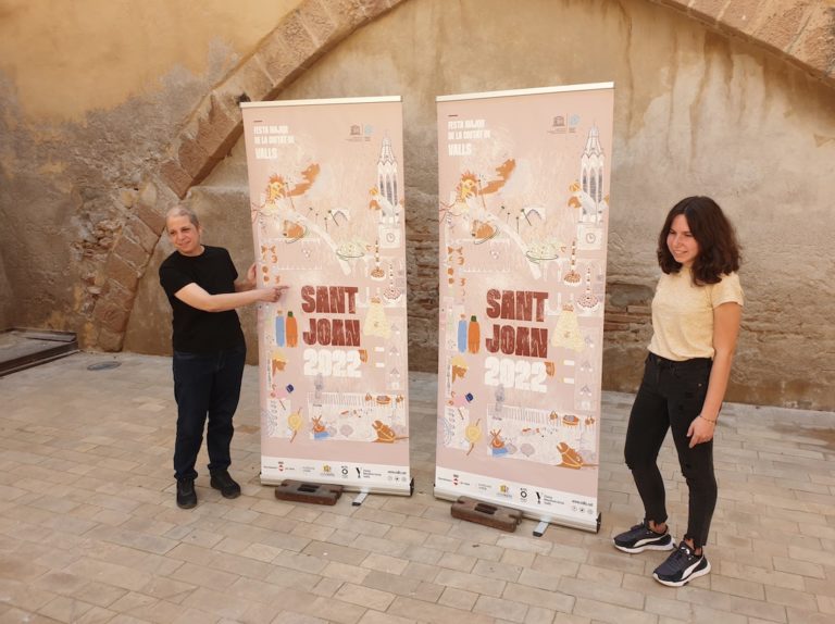Els Xiquets de Valls i la totalitat del seguici es plasmen en la imatge gràfica de Sant Joan