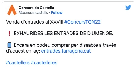 Les entrades de diumenge del Concurs s’exhaureixen en menys de dues hores
