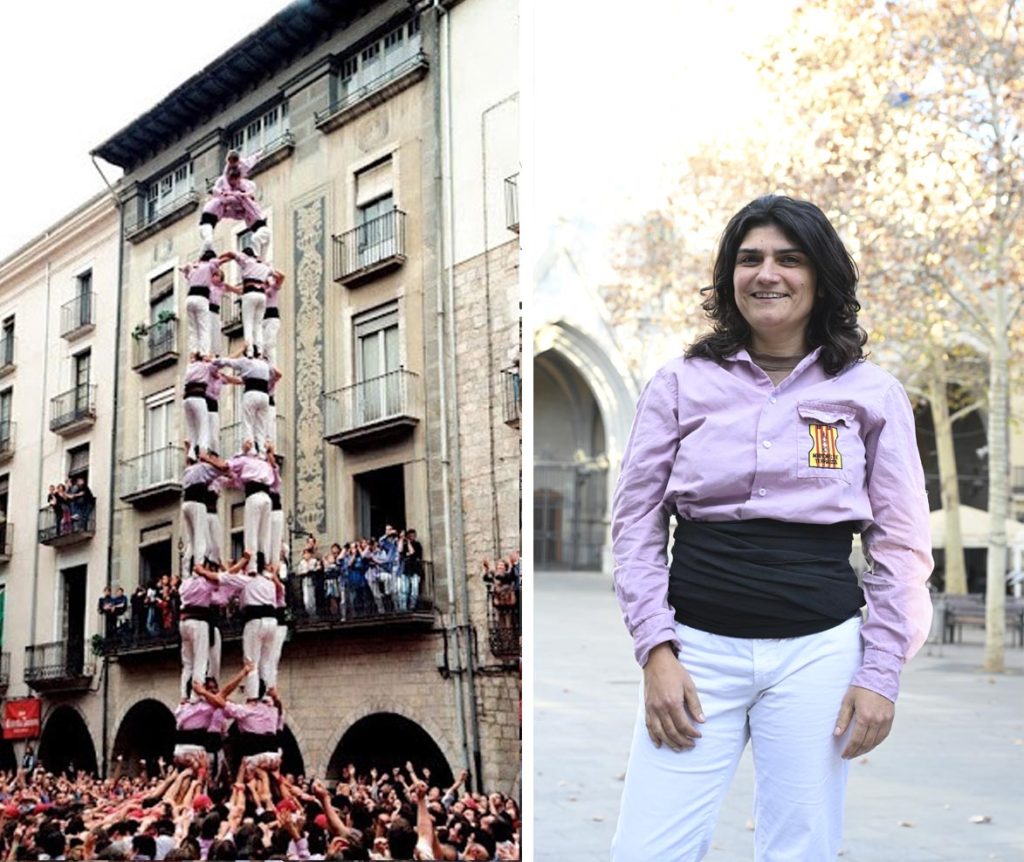 Amaia Comas va pujar al pis de quarts en l'històric 4de9sf dels Minyons, per Sant Narcís de 1998.