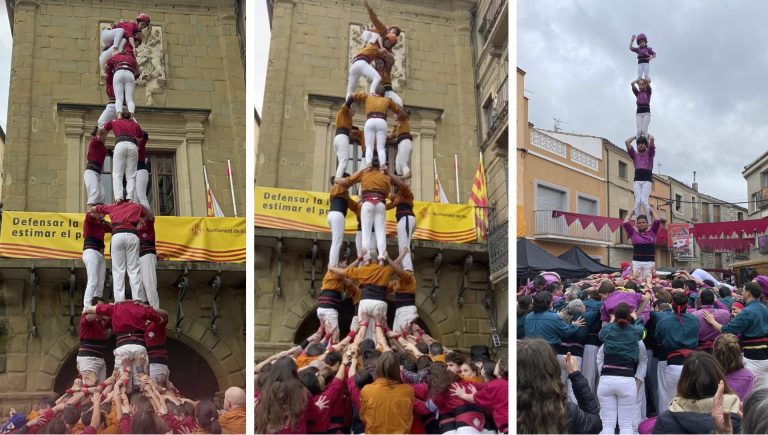 Castells de 7 de tres colles
