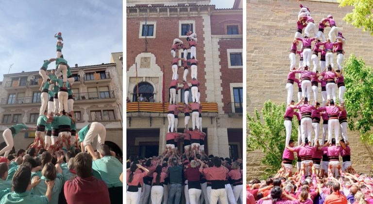 27 castells de 8 amb ambició de Verds i Vella i excel·lència de Moixiganguers, Sant Pere i Sant Pau i Xics