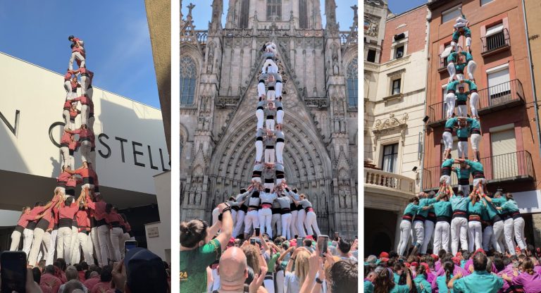 Cinc castells de 9 i resultats contraposats en la gamma de 8